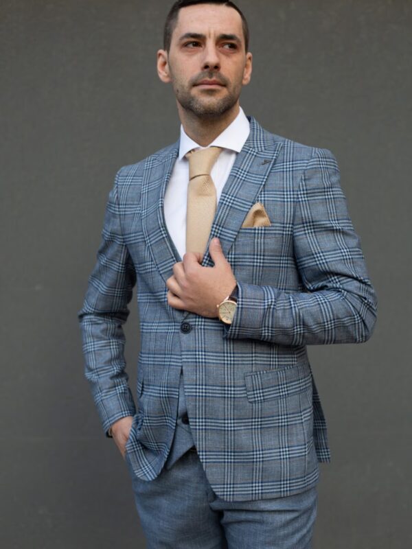 Antracitszürke slim fit férfi öltöny – Férfi öltönyök – Monor
